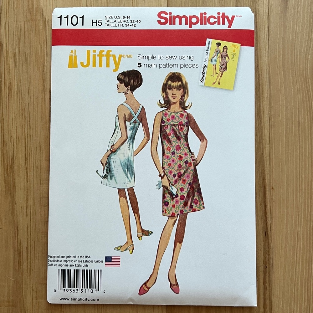 Simplicity 1101 Jiffy Reproduction Dress Pattern